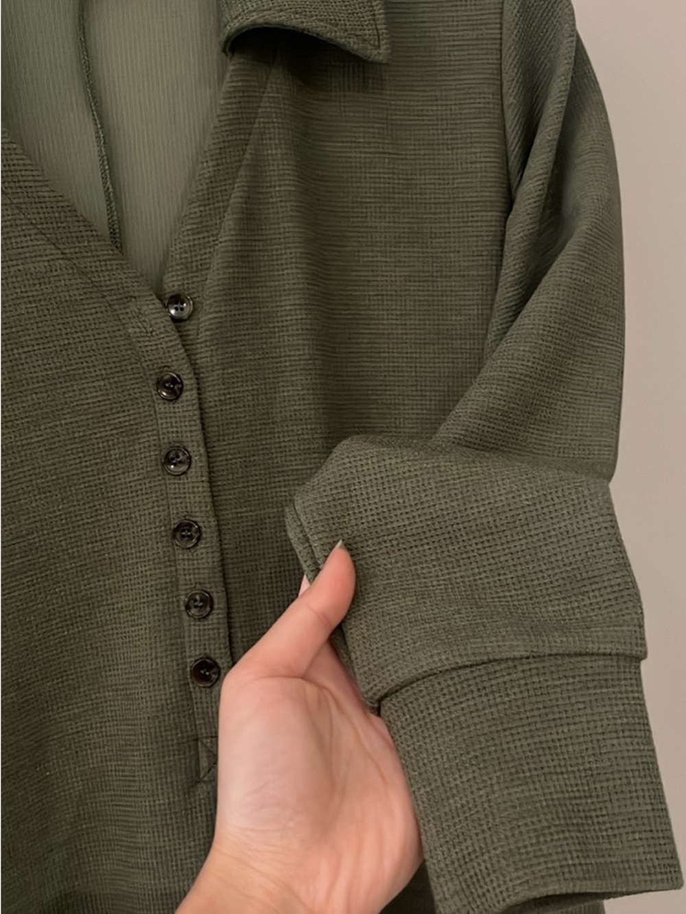 Smash + Tess Olive Waffle Romper - Picture 5 of 5